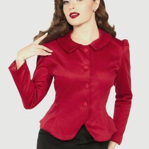 Pinup Girl Clothing Red Audrey Jacket Small